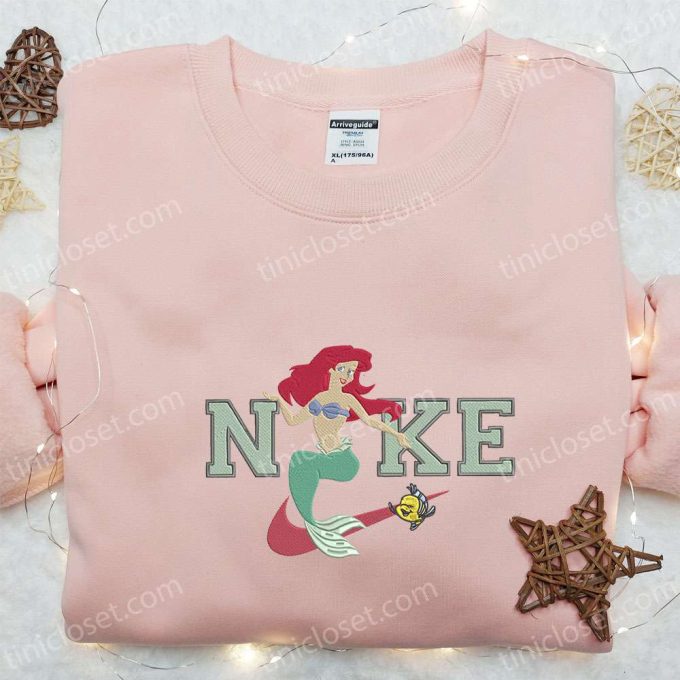 Ariel & Flounder x Nike Embroidered Sweatshirt: The Little Mermaid Disney+ Shirt – Best Gift Ideas