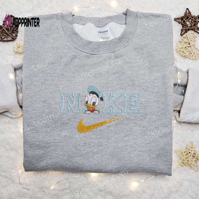 Baby Donald Duck x Nike Cartoon Embroidered Shirt – Custom Nike Gift for Birthdays