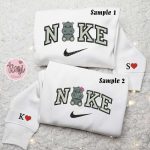 Embroidered Couple Shirt: Baby Hippos Cartoon Characters Nike-Inspired Hoodie