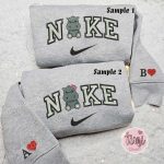 Embroidered Couple Shirt: Baby Hippos Cartoon Characters Nike-Inspired Hoodie