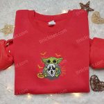 Baby Yoda Ghostface Embroidered Sweatshirt – Halloween Hoodie Best Gift Ideas