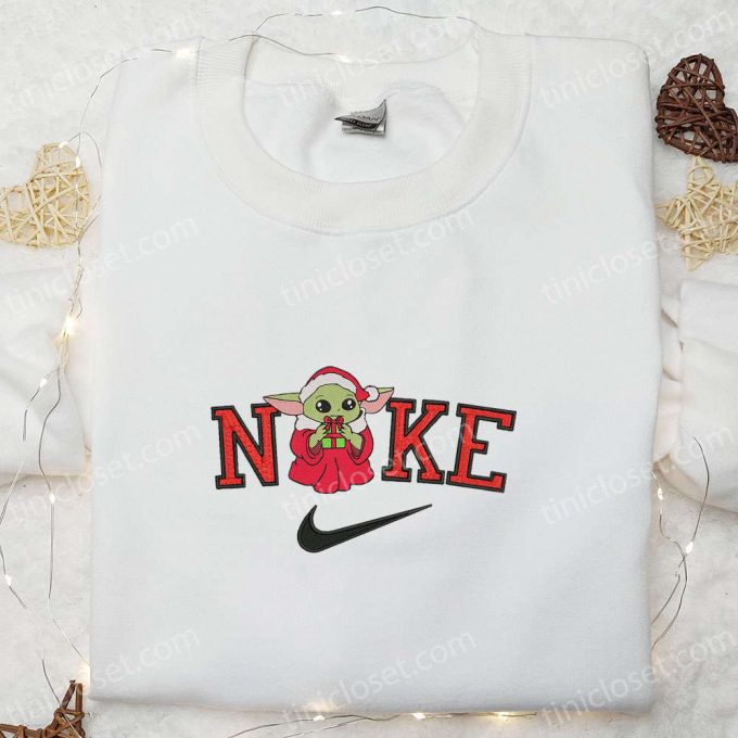 Baby Yoda Gift Christmas x Nike Embroidered Sweatshirt – Perfect Movie Christmas Shirt Best Gift Idea