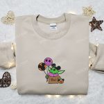 Baby Yoda Jack Skellington Mickey Balloons Sweatshirt: Spooky Halloween Embroidered Hoodie Best Gift Idea