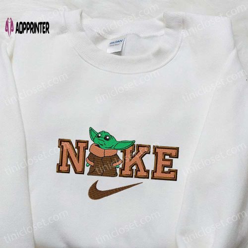 Baby Yoda x Nike Movie Embroidered Tshirt – Nike Inspired Shirt Perfect Family Gift