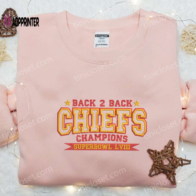 Back 2 Back Chiefs Champions Embroidered Shirt & Hoodie – Perfect Fan Gift!