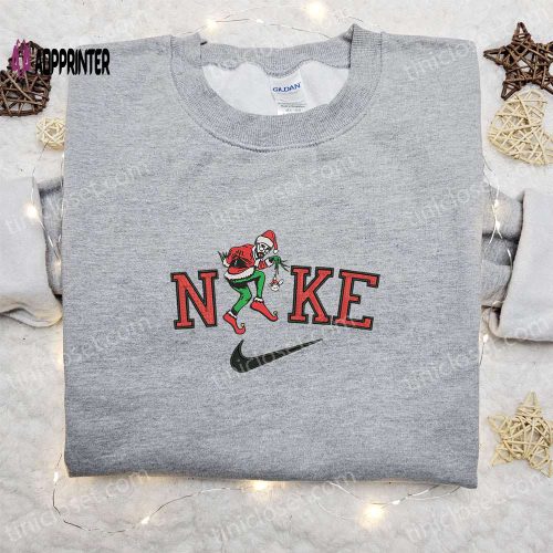 Bad Bunny Cosplay Grinch Christmas x Nike Embroidered Sweatshirt: Perfect Movie Christmas Gift