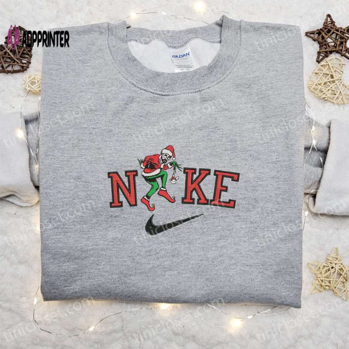 Bad Bunny Cosplay Grinch Christmas x Nike Embroidered Sweatshirt: Perfect Movie Christmas Gift