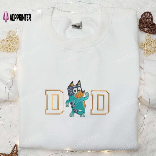 Bandit Heeler Dad Embroidered Shirt & Bluey Cartoon Hoodie: Best Father’s Day Gift Ideas