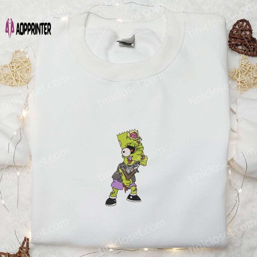 Bart Simpson Slingshot Embroidered Shirt: Best Halloween Gift Idea – The Simpson Cartoon