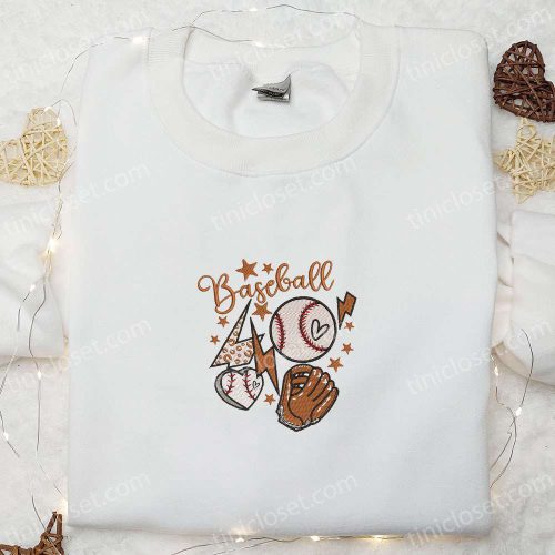 Baseball Mom Life Embroidered Shirt & Hoodie – Perfect Mother s Day Gift Idea