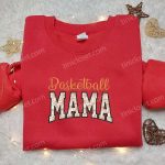 Sports Embroidered Hoodie & Basketball Mama Shirt: Perfect Mother’s Day Gift Idea