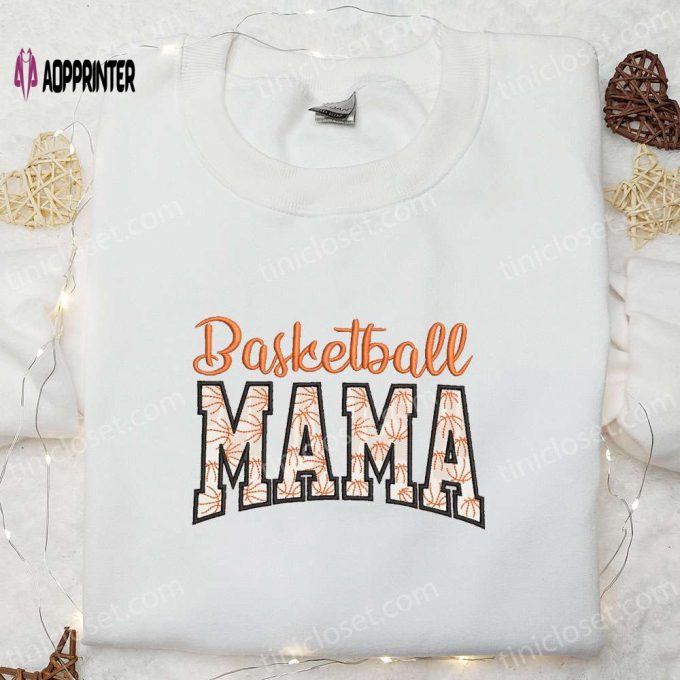 Sports Embroidered Hoodie & Basketball Mama Shirt: Perfect Mother’s Day Gift Idea