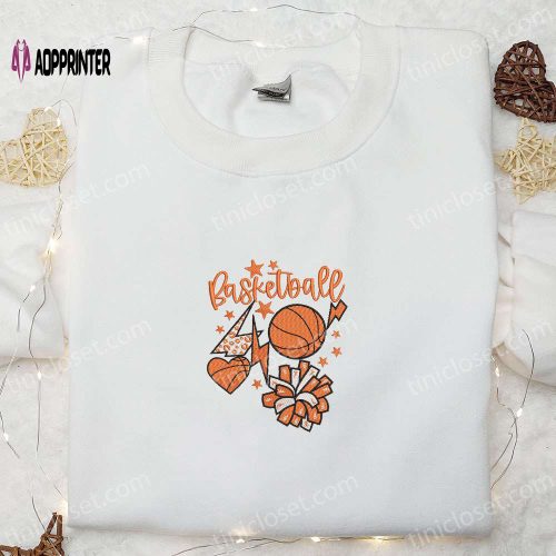 Basketball Mom Cheers Embroidered Shirt & Sports Hoodie: Perfect Mother’s Day Gift Idea