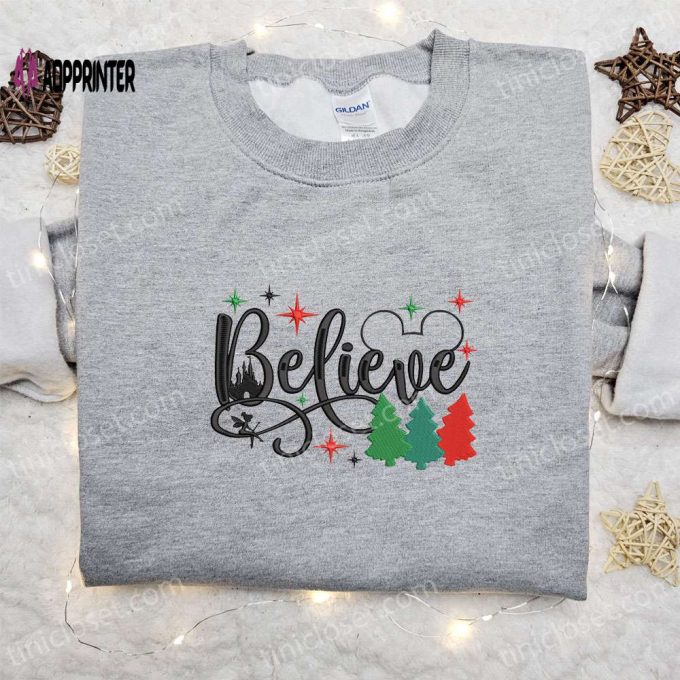 Magical Disney Christmas Embroidered Shirt & Hoodie: Perfect Family Gifts