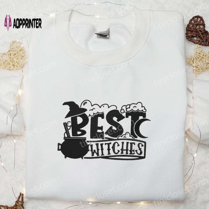 Spook-tacular Witches Embroidered Shirt: Best Halloween Gift for Family