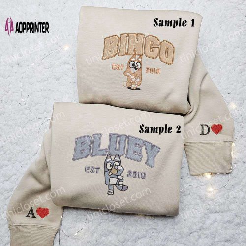 Bingo and Bluey Est 2018 Embroidered Shirt: Stylish and Durable Fashion Statement