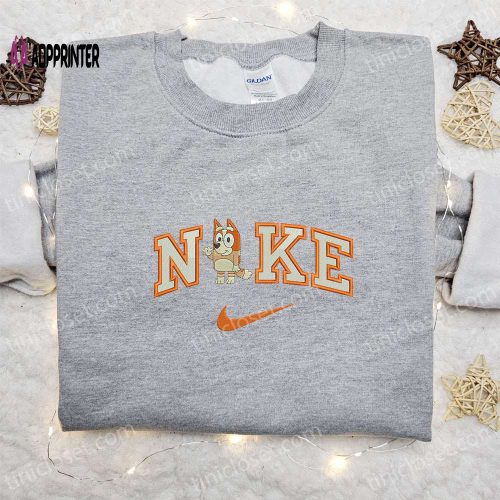 Nike Cartoon Embroidered Sweatshirt Bluey & Bingo Hi Inspired Shirt