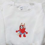 Spider-Man Marvel Team Embroidered Shirt & Bluey Cartoon Hoodie: Best Gift Idea for Fans