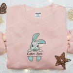 Custom Blue Easter Bunny Embroidered Shirt & Hoodie: Perfect Thanksgiving Day Gift Idea