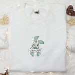 Custom Blue Easter Bunny Embroidered Shirt & Hoodie: Perfect Thanksgiving Day Gift Idea