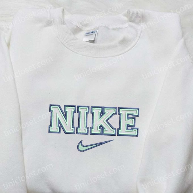 Blue Line Nike Logo Embroidered Shirt & Hoodie: Best Family Gift Ideas