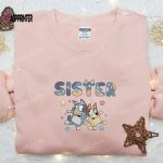 Bluey & Bingo Sister Embroidered Shirt & Hoodie: Best Family Gift Idea