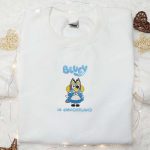 Bluey in Wonderland Shirt & Cartoon Hoodie: Perfect Gift Idea with Embroidered Designs