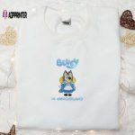 Bluey in Wonderland Shirt & Cartoon Hoodie: Perfect Gift Idea with Embroidered Designs