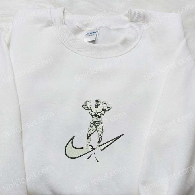 Body Builder x Nike Swoosh: Sports Embroidered Shirt & Hoodie – Perfect Gift Idea