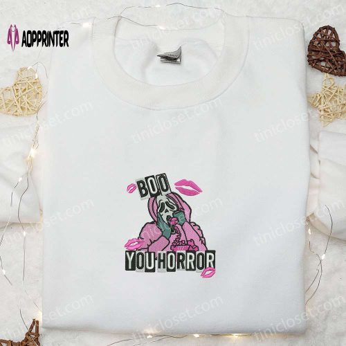 Spooky Boo You Whore Embroidered Shirt: Perfect Halloween Gift Idea!