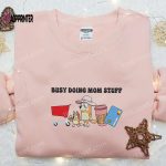 Busy Mom Embroidered Shirt & Bluey Cartoon Hoodie: Perfect Mother’s Day Gift