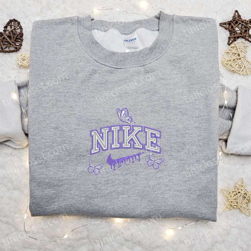 Stylish Butterfly x Nike Embroidered Shirt & Animal Hoodie: Perfect Gift Ideas