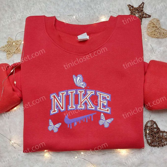 Stylish Butterfly x Nike Embroidered Shirt & Animal Hoodie: Perfect Gift Ideas