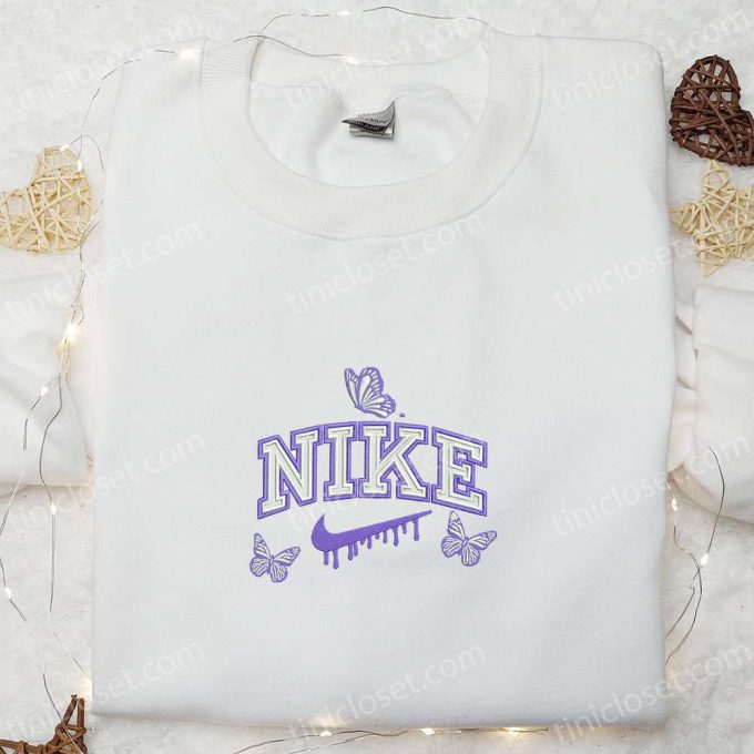 Stylish Butterfly x Nike Embroidered Shirt & Animal Hoodie: Perfect Gift Ideas