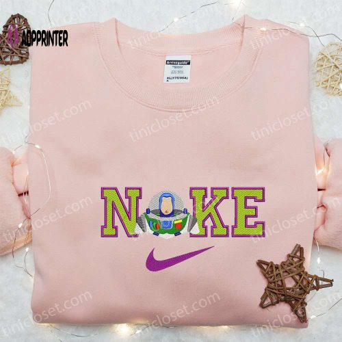 Disney Characters Embroidered Sweatshirt: Nike x Buzz Lightyear Cartoon Shirt Best Family Gift Ideas