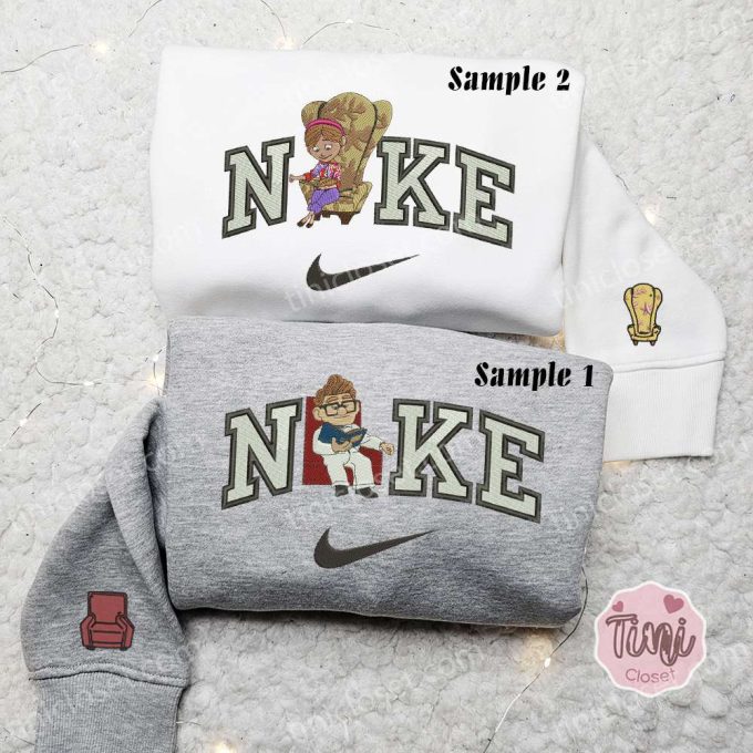 Disney Pixar Up Embroidered Hoodie & Shirt Carl & Ellie Reading x Nike Couple Valentine s Day Sweatshirt