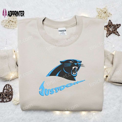 Carolina Panthers Nike Swoosh Embroidered Shirt & Hoodie: NFL Sports Gear Best Gift Idea