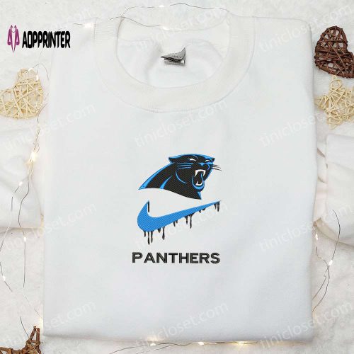 Carolina Panthers x Nike Swoosh Drip Shirt & Embroidered Hoodie – Ultimate NFL Sports Gift