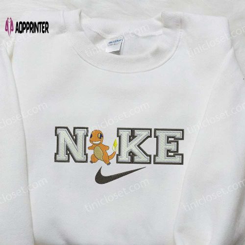 Charmander x Nike Swoosh Embroidered Shirt – Pokemon & Custom Nike Design