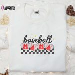 Checkered Softball Mama Embroidered Shirt & Hoodie: Perfect Mother’s Day Gift for Mom