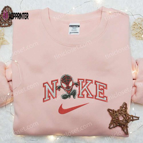 Chibi Spider-Man Dark Suit x Nike Embroidered Shirt & Marvel Movies Hoodie – Nike Inspired Sweatshirt