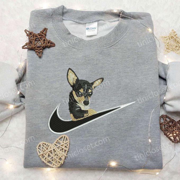 Chihuahua x Nike Swoosh Embroidered Shirt – Animal & Custom Nike Design