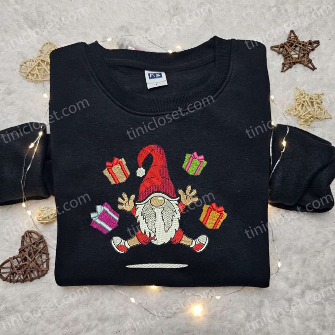 Christmas Happy Gnomes Embroidered Sweatshirt & Hoodie – Best Gift Ideas for Family