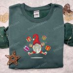 Christmas Happy Gnomes Embroidered Sweatshirt & Hoodie – Best Gift Ideas for Family