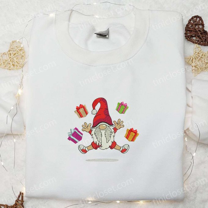 Christmas Happy Gnomes Embroidered Sweatshirt & Hoodie – Best Gift Ideas for Family