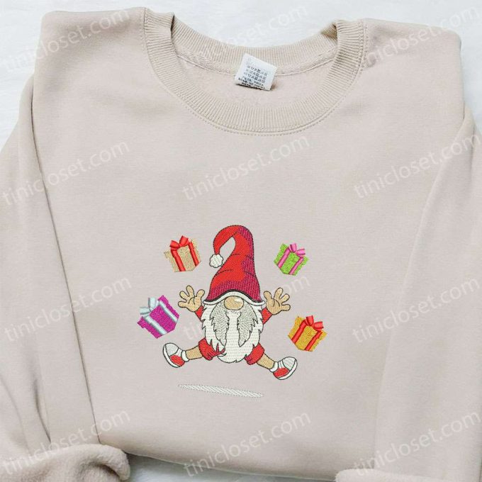 Christmas Happy Gnomes Embroidered Sweatshirt & Hoodie – Best Gift Ideas for Family