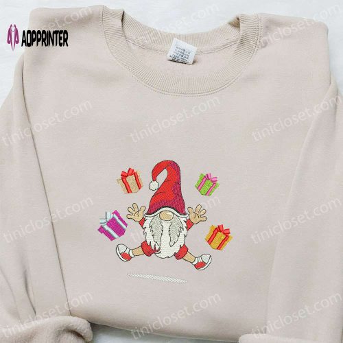 Christmas Winter Gnomes Embroidered Sweatshirt – Best Gift Idea for the Holidays