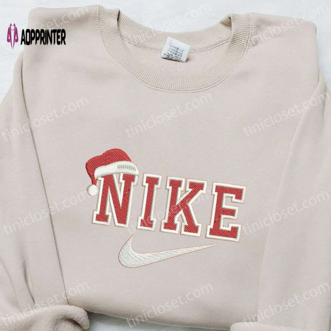 Christmas Hat x Nike Embroidered Sweatshirt & Shirt: Custom T-shirt for Festive Style