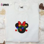 Disney Christmas Minnie Head Tangled Lights Embroidered T-shirt & Sweatshirt – Best Gift Ideas