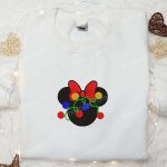 Disney Christmas Minnie Head Tangled Lights Embroidered T-shirt & Sweatshirt – Best Gift Ideas